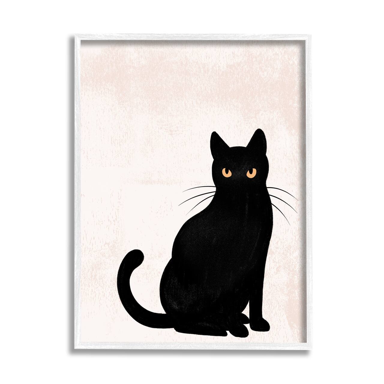 Stupell Industries Halloween Black Cat Silhouette Framed Giclee Art